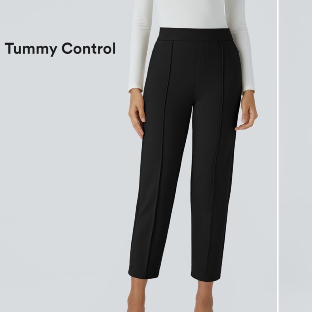 59. Halara Flex Mid High Waisted Tummy Control Work Pants in Black